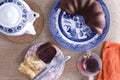 Turkish borek and chocolate cake for tea