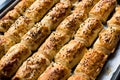 Turkish Borek with Sesame Seeds in Baking Tray / Burek Royalty Free Stock Photo