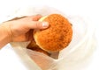 Turkish bread, tiny bread, sesame bread, bread in bag, pictures of dÃÂ¶ner kebap bread Royalty Free Stock Photo