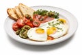 Turkish breakfast plate fried eggs. Generate Ai