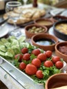 Turkish breakfast and tomato stock photo