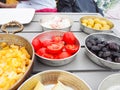 Turkish breakfast With various dipping sauce Royalty Free Stock Photo