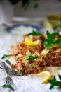 Turkish cabbage casserole with minced meat Royalty Free Stock Photo