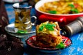 Turkish cabbage casserole with minced meat Royalty Free Stock Photo