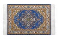 Turkish carpet horizontally lies on white Royalty Free Stock Photo