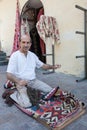 Turkish carpet master repearing old traditional turkish carpet
