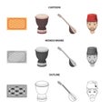 Turkish carpet, saz, drum, turkish men.Turkey set collection icons in cartoon,outline,monochrome style vector symbol Royalty Free Stock Photo