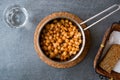 Turkish Cayeli Baked Beans in Pot with Bread and Water / Kuru Fasulye.