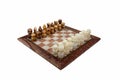 Turkish marble chess on white Royalty Free Stock Photo