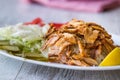 Turkish Chicken Doner Kebab with rice Royalty Free Stock Photo