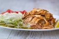 Turkish Chicken Doner Kebab with rice Royalty Free Stock Photo