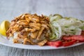 Turkish Chicken Doner Kebab with rice Royalty Free Stock Photo