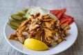 Turkish Chicken Doner Kebab with rice Royalty Free Stock Photo