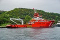 The Turkish coast guard vessel Nene Hatun anchored in the Strait of Istanbul