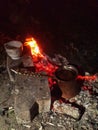 Turkish coffee on campfire
