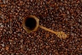 Turkish Coffee on coffee beans background Royalty Free Stock Photo