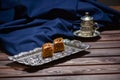 Turkish Coffee Turkish Delight Turk kahvesi ve turk lokumu Royalty Free Stock Photo