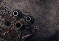Turkish coffee pot and cups Royalty Free Stock Photo