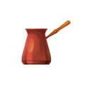 Turkish coffee pot or ibrik, vector icon or mockup