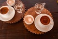 Turkish coffee served with turkish delight lokum