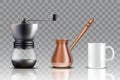 Turkish coffee set, vector realistic illustration Royalty Free Stock Photo