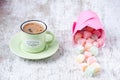 Turkish coffee and Turkish delight Royalty Free Stock Photo