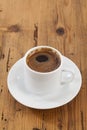 Single turkish coffee on wood