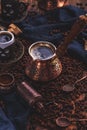 Turkish copper coffee pot Royalty Free Stock Photo