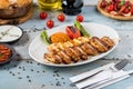 Turkish cuisine chicken wings grill. Grilled chicken wings Royalty Free Stock Photo