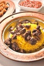 Turkish cuisine cut beef rice set Royalty Free Stock Photo