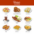 Turkish cuisine food and traditional dishes