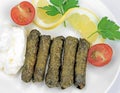 Turkish cuisine. Homemade Sarma - Rice wrapped in vine leaves