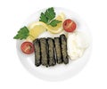 Turkish cuisine. Homemade Sarma - Rice wrapped in wine leaves