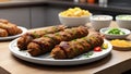 Turkish cuisine traditional delicious Adana kebap grilled meat food dinner.