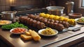 Turkish cuisine traditional delicious Adana kebap meat food dinner.