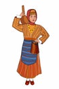 Turkish culture woman wearing traditional clothes illustration drawing .folklore