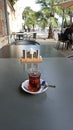 Turkish cup of tea, armudu glass Royalty Free Stock Photo