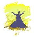 Turkish Dancer, Silhouette, Rolling And Dancing Royalty Free Stock Photo