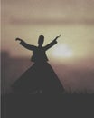 A Turkish Dancer Under The Sunset Royalty Free Stock Photo