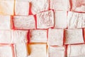 Turkish delight background close-up horizontal Royalty Free Stock Photo