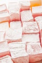 Turkish delight background close-up vertical Royalty Free Stock Photo