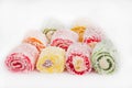 Turkish delight in coconut chips Royalty Free Stock Photo