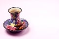 Turkish Delight Turkish Coffee Date Fruit and on Pink Background Ramadan Copy Space Royalty Free Stock Photo