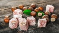 Turkish Delight, eastern delicacy with hazelnuts