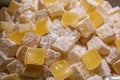 Turkish delight or lokum on Grand bazaar in Istanbul. Royalty Free Stock Photo