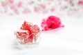 Turkish delight made of rose with coconut