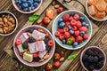 Turkish delight with nuts and berries Royalty Free Stock Photo