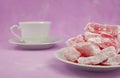 Turkish delight with pink rose flavour Royalty Free Stock Photo