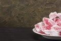 Turkish delight with pink rose flavour Royalty Free Stock Photo