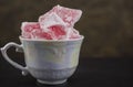 Turkish delight with pink rose flavour